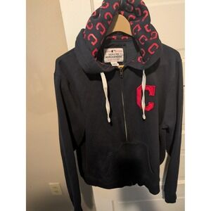 CLEVELAND INDIANS WOMEN'S HOODED SWEATSHIRT HOODIE COTTON BLEND 2X